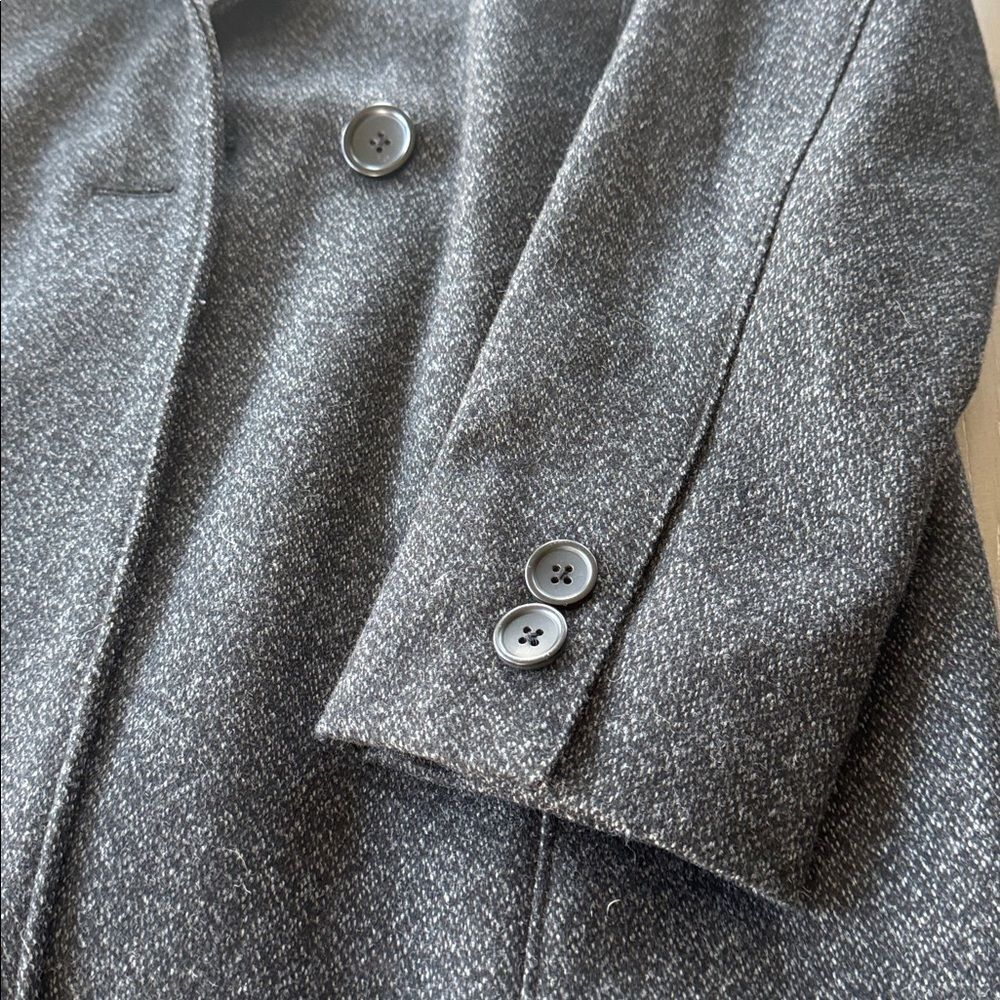 Banana Republic Charcoal Trench Coat Wool Blend Winter Classic Warm Size Reg M - Picture 13 of 14